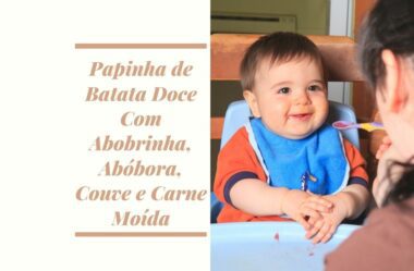 Papinha De Batata Doce Com Abobrinha, Abóbora, Couve E Carne Moída